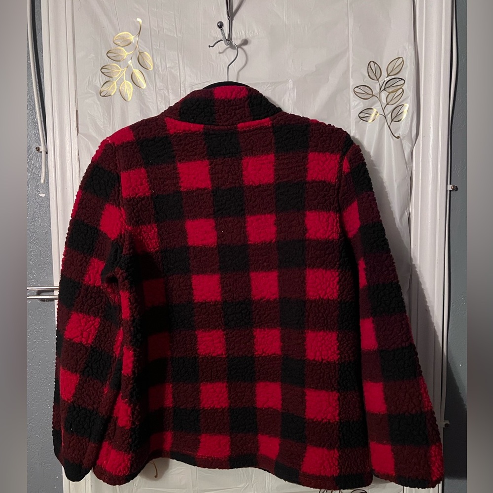 Style & CO Plaid Sherpa Pullover - Picture 2 of 3